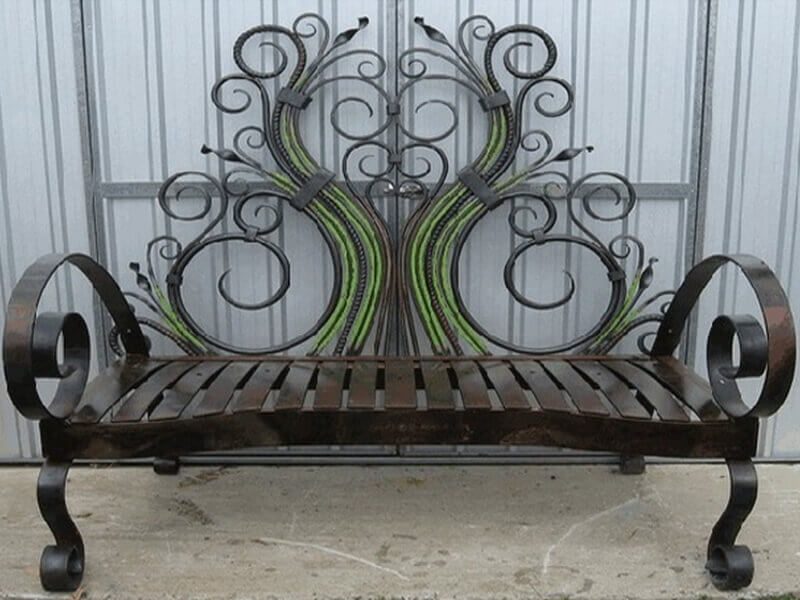 Кованые лавочки и скамейки Фото 095