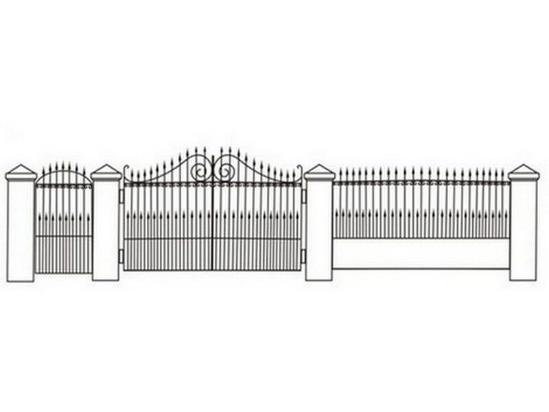 Кованые ворота и калитка Эскиз 126