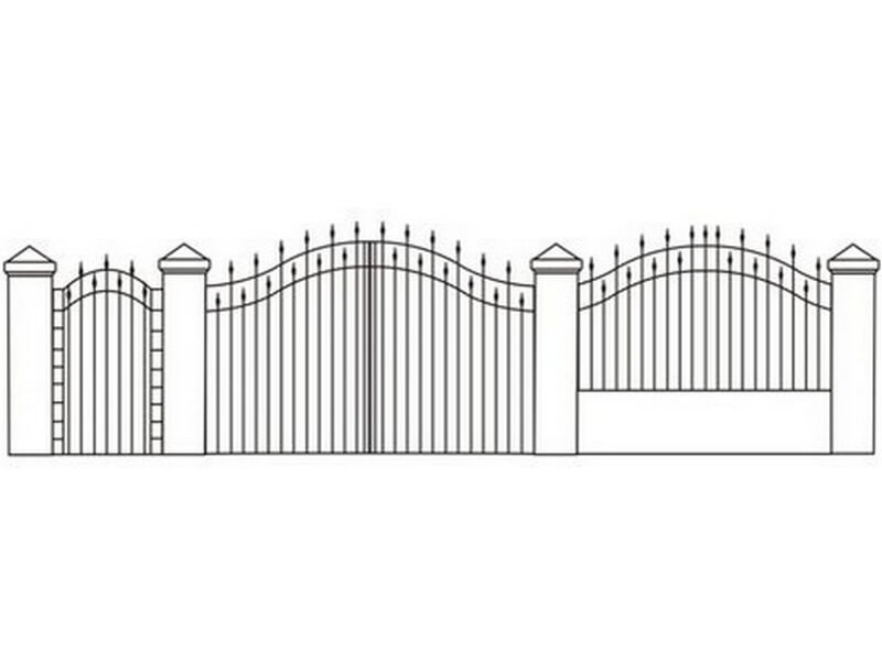 Кованые ворота и калитка Эскиз 109